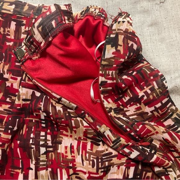 Dressbarn red and orange fall midi skirt women’s 18W - Picture 6 of 10